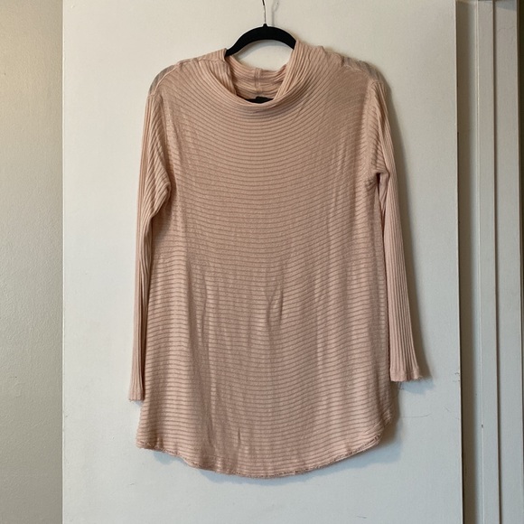 Free people mock neck ribbed knit sweater blush pink - Picture 3 of 8